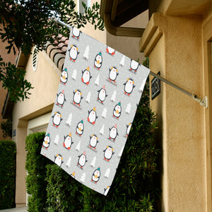 Cute Penguin christmas pattern House Flag Garden Flag