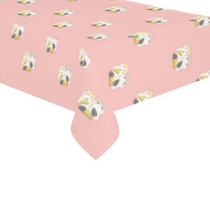Cute hamster cheese pattern pink background Tablecloth