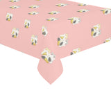 Cute hamster cheese pattern pink background Tablecloth