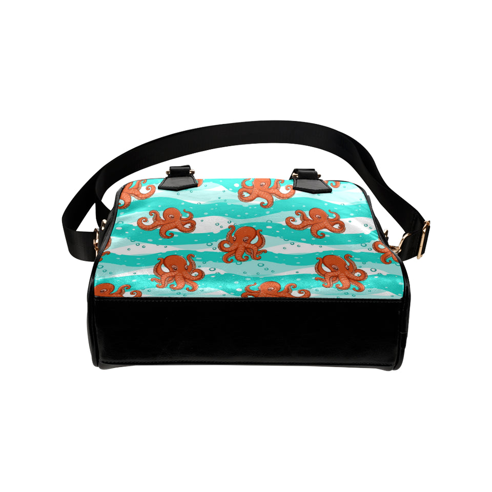 Octopuses sea wave background Shoulder Handbag