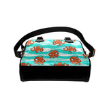 Octopuses sea wave background Shoulder Handbag