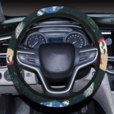 Cute sloths sleeping christmas ball santa hat patt Car Steering Wheel Cover