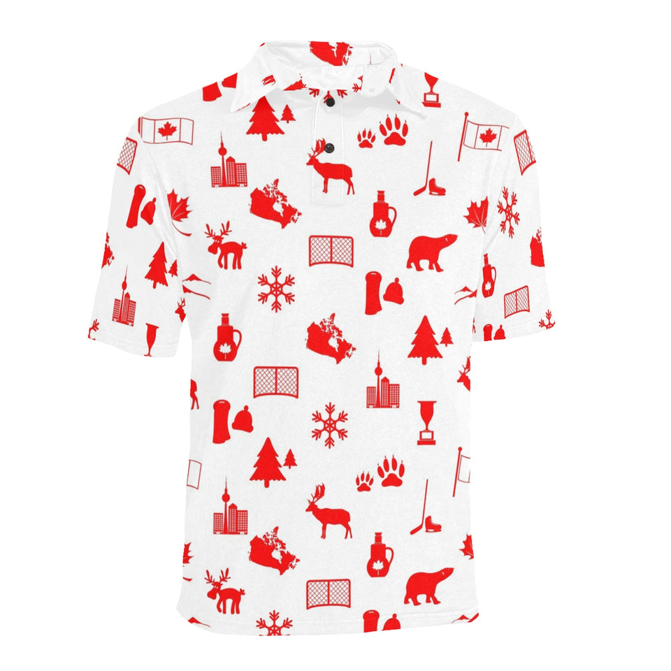 Canada Pattern Print Design 04 Men's All Over Print Polo Shirt