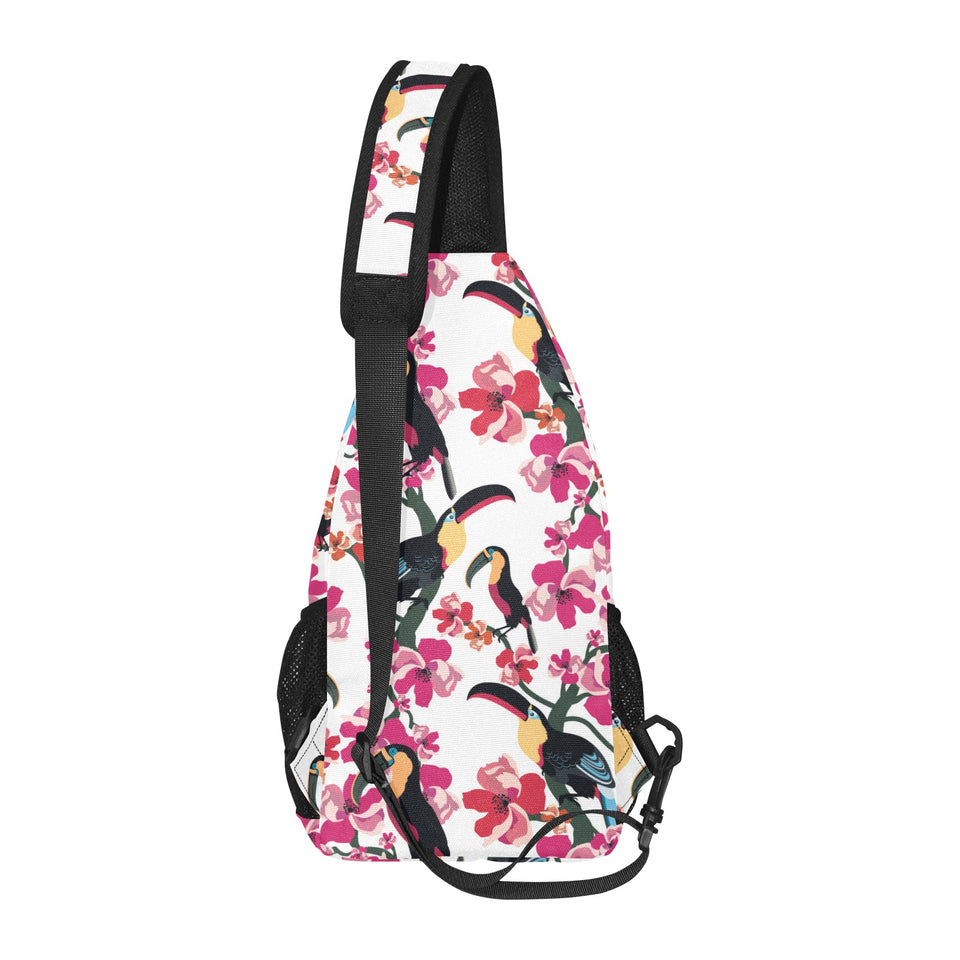 Toucan flower design pattern All Over Print Chest Bag