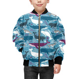 Whale design pattern Kids' Boys' Girls' Bomber Jacket