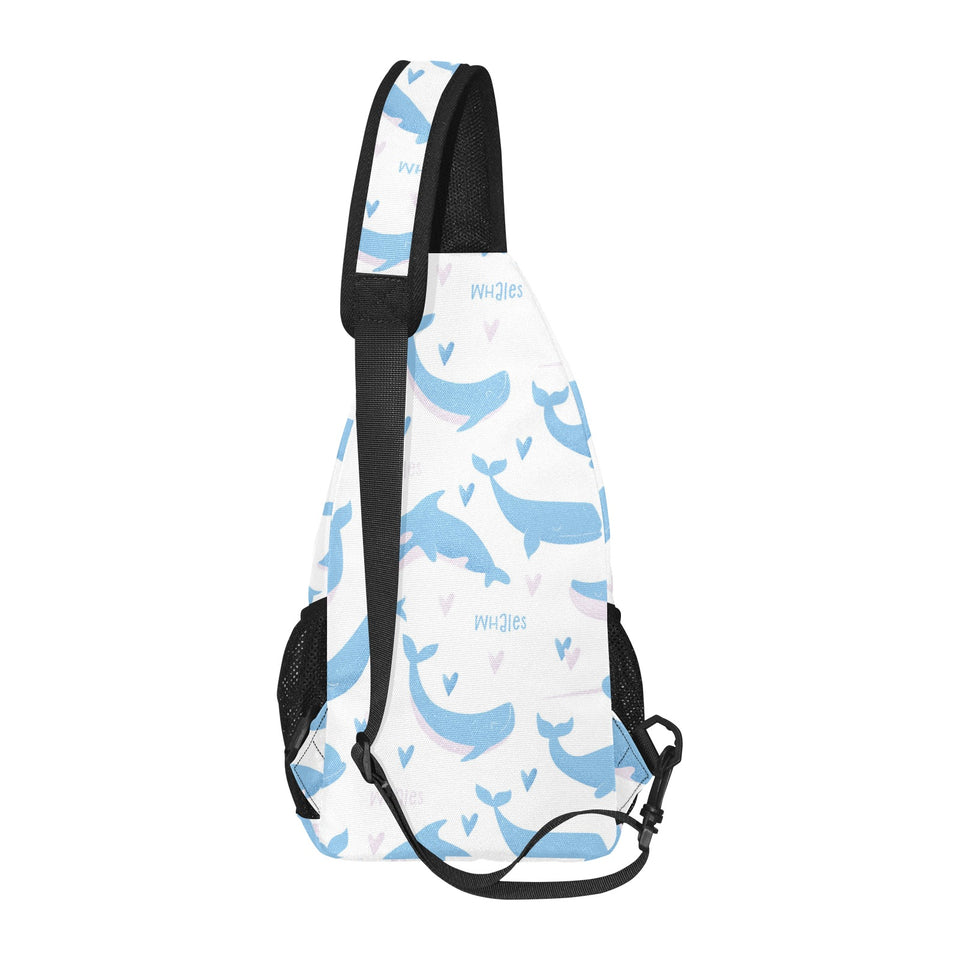 Blue whale pattern All Over Print Chest Bag