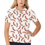 Sausage Pattern Print Design 04 Women's All Over Print Polo Shirt