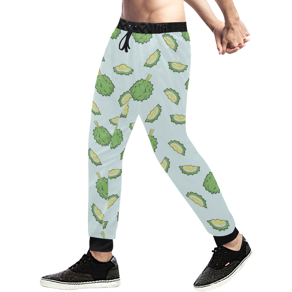 Durian pattern blue background Unisex Casual Sweatpants
