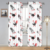 Cool rooster chicken cock floral ornament backgrou Gauze Curtain