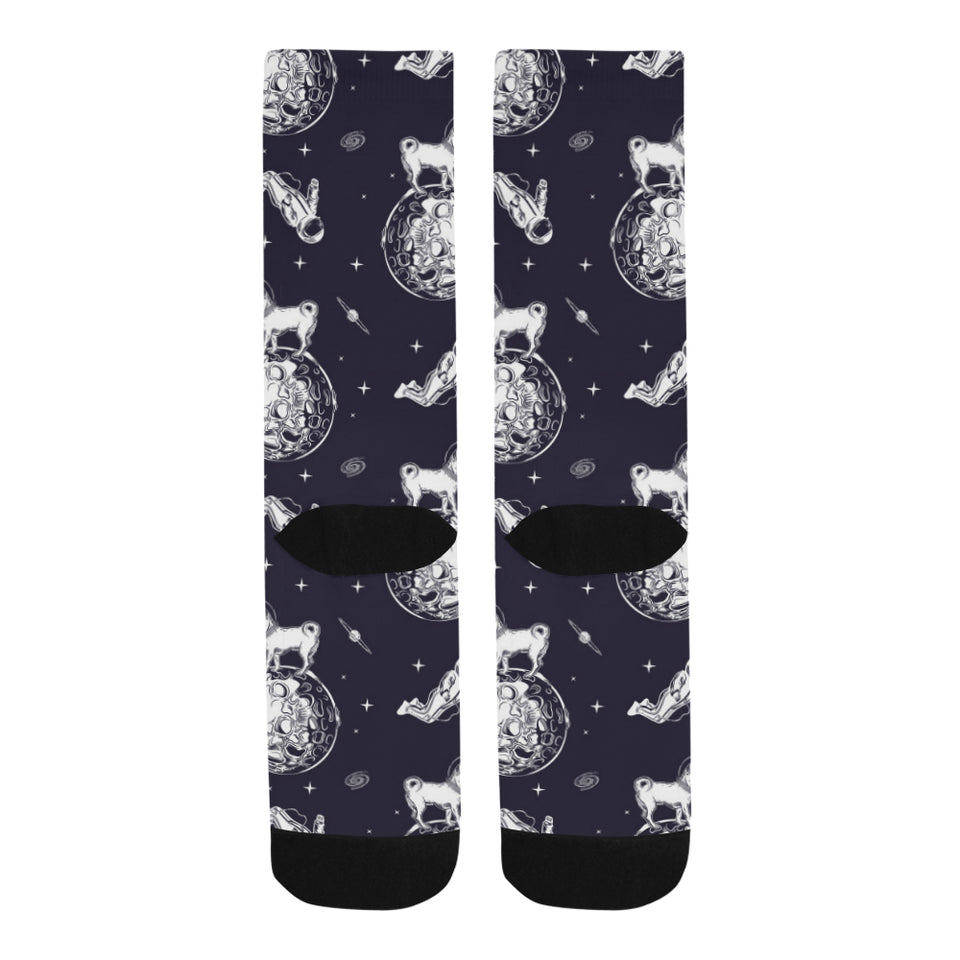 Chihuahua space helmet. astronaut pattern Crew Socks