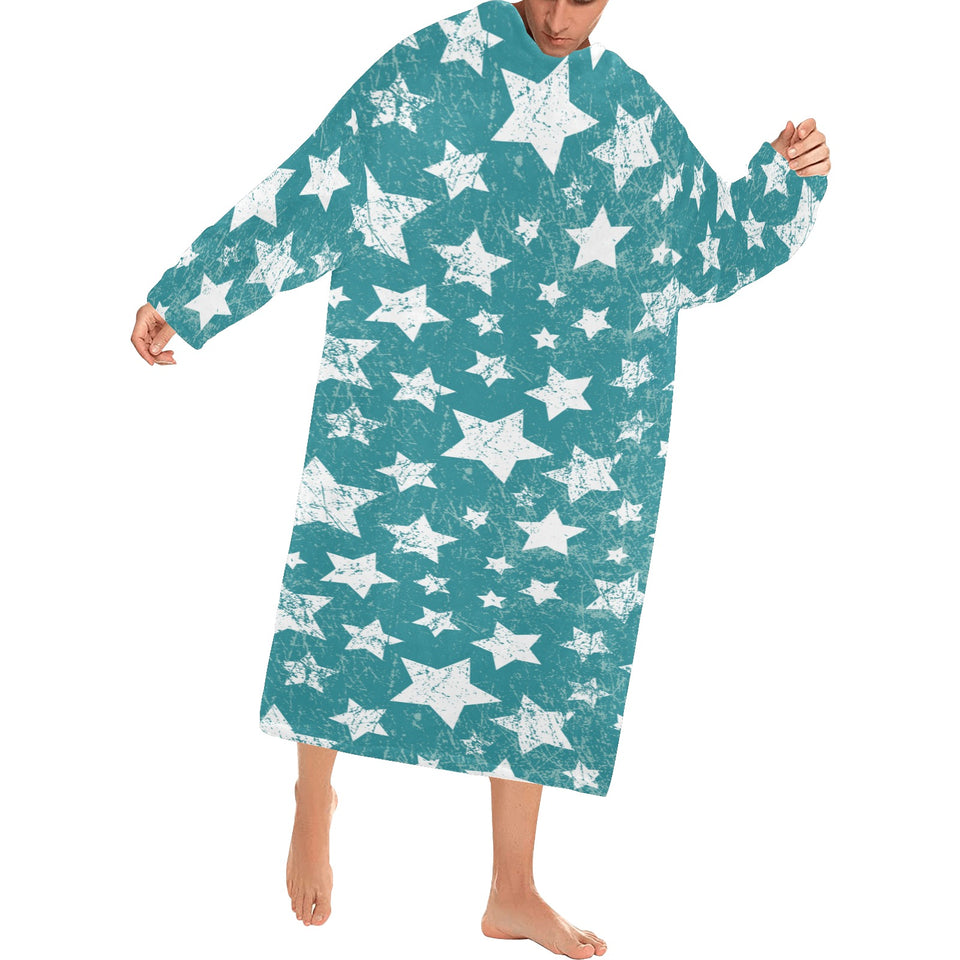 Vintage star pattern Blanket Robe with Sleeves