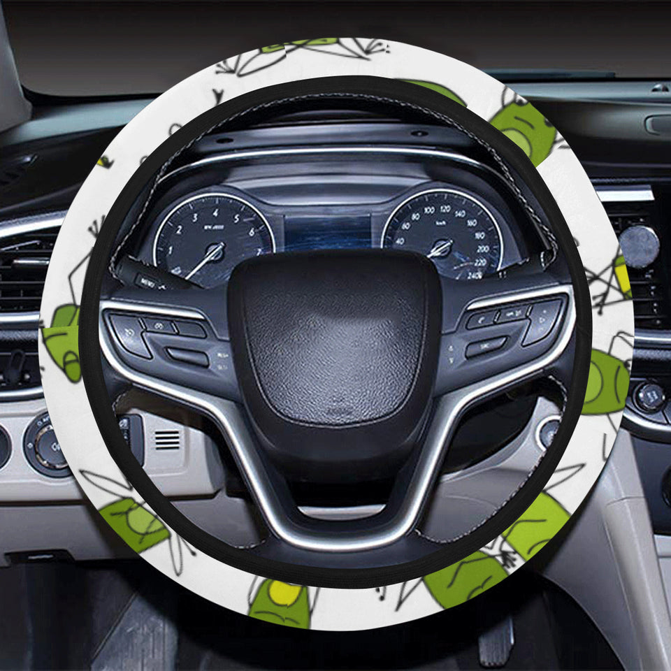 Sketch funny frog pattern Car Steering Wheel Cover