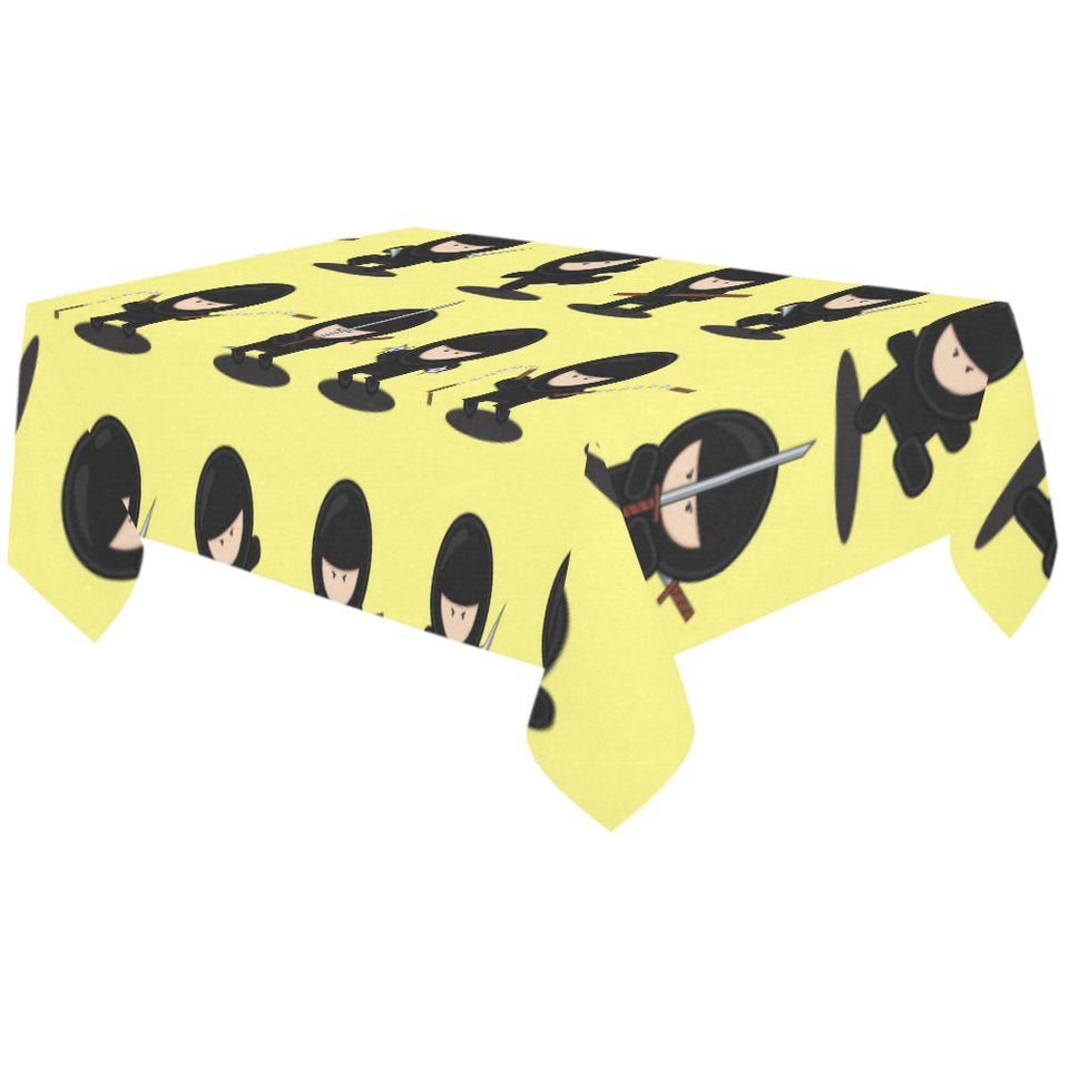 Cute ninja yellow background Tablecloth