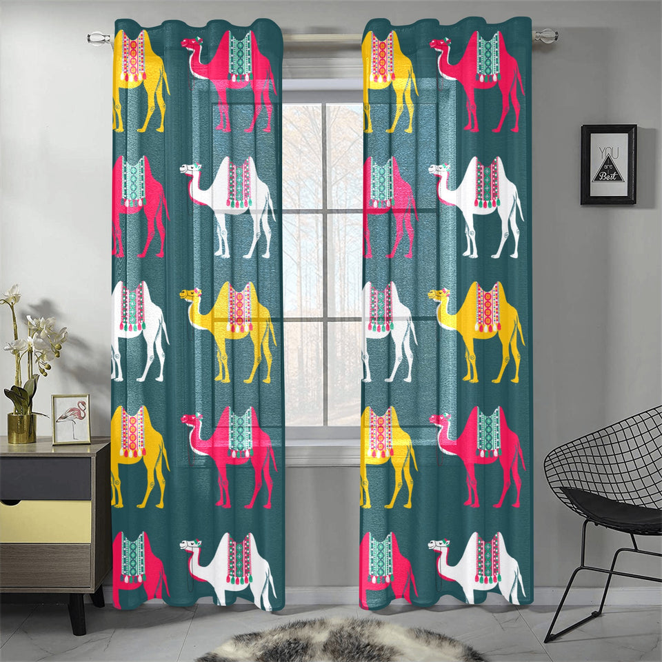 Camel pattern Gauze Curtain