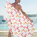 Giraffe Pattern Print Design 03 Beach Towel