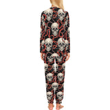 Red snake skull pattern Women's All Over Print Pajama Set