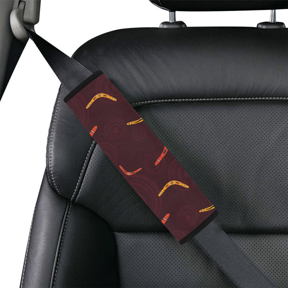 Boomerang Australian aboriginal ornament circle bl Car Seat Belt Cover