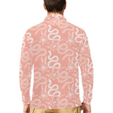 Snake lilies flower pattern Men's Long Sleeve Polo Shirt