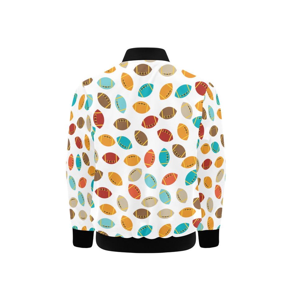 Colorful american football ball pattern Kids' Boys' Girls' Bomber Jacket