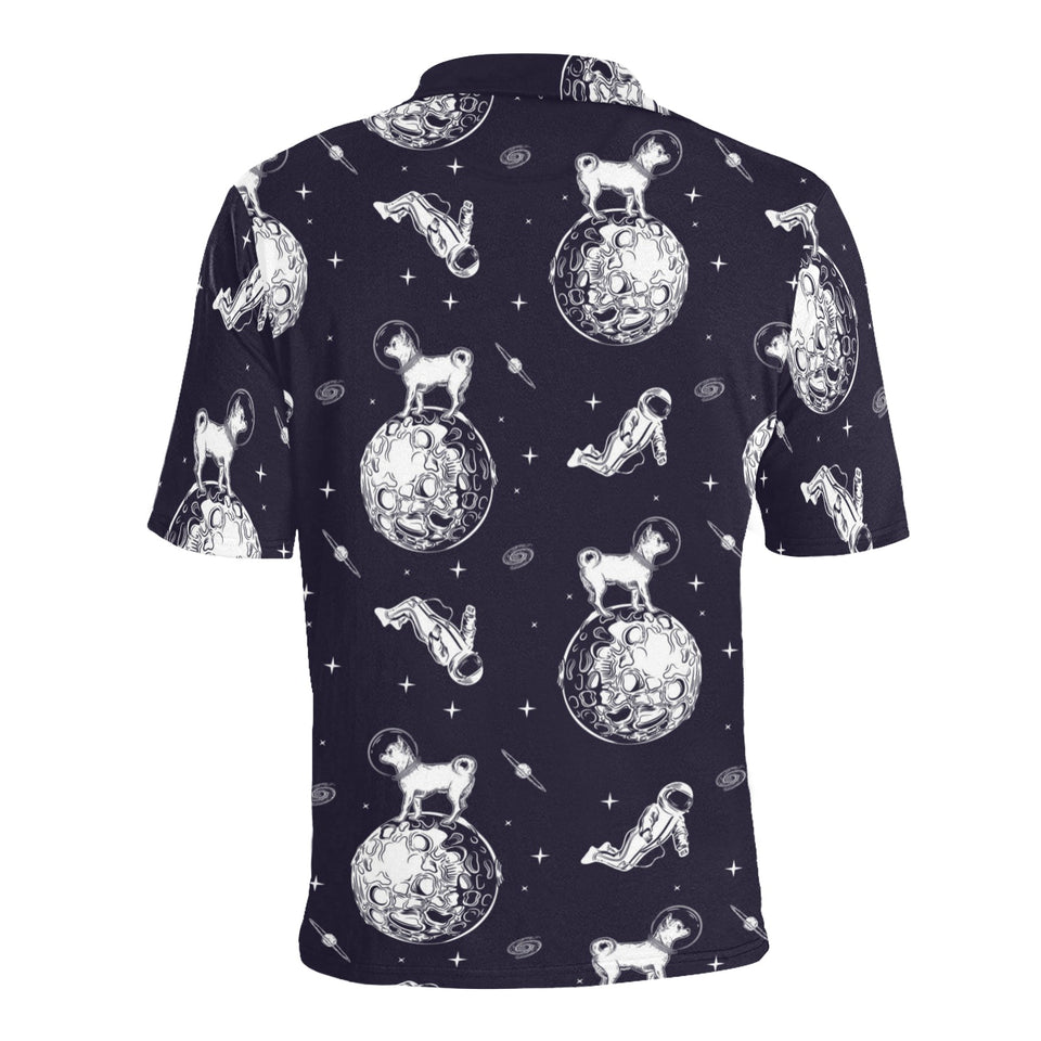 Chihuahua space helmet. astronaut pattern Men's All Over Print Polo Shirt