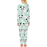 Panda pattern tropical leaves background Women's All Over Print Pajama Set