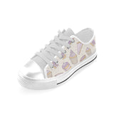 Cakes pies tarts muffins and eclairs purple bluebe Men's Low Top Shoes White