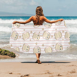 cute owl leaf Beach Towel