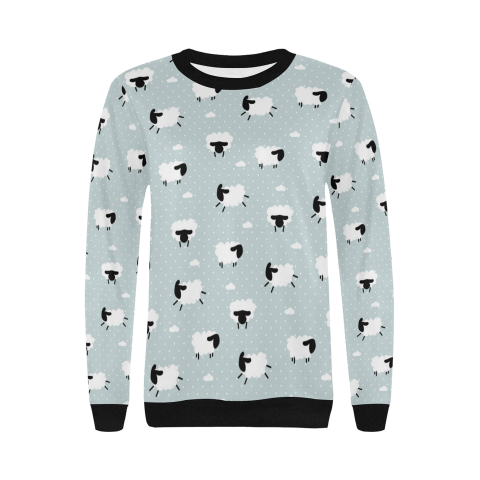 Sheep polka dot cloud pattern Women's Crew Neck Sweatshirt