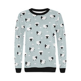 Sheep polka dot cloud pattern Women's Crew Neck Sweatshirt