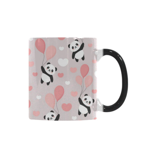 Cute panda ballon heart pattern Morphing Mug Heat Changing Mug