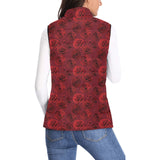 Rose Pattern Print Design 03 Women's Padded Vest