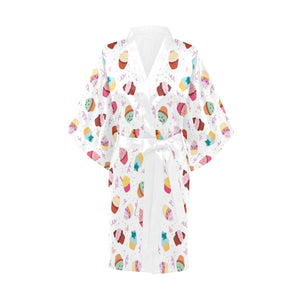 Cake cupcake design pattern Women's Short Kimono Robe