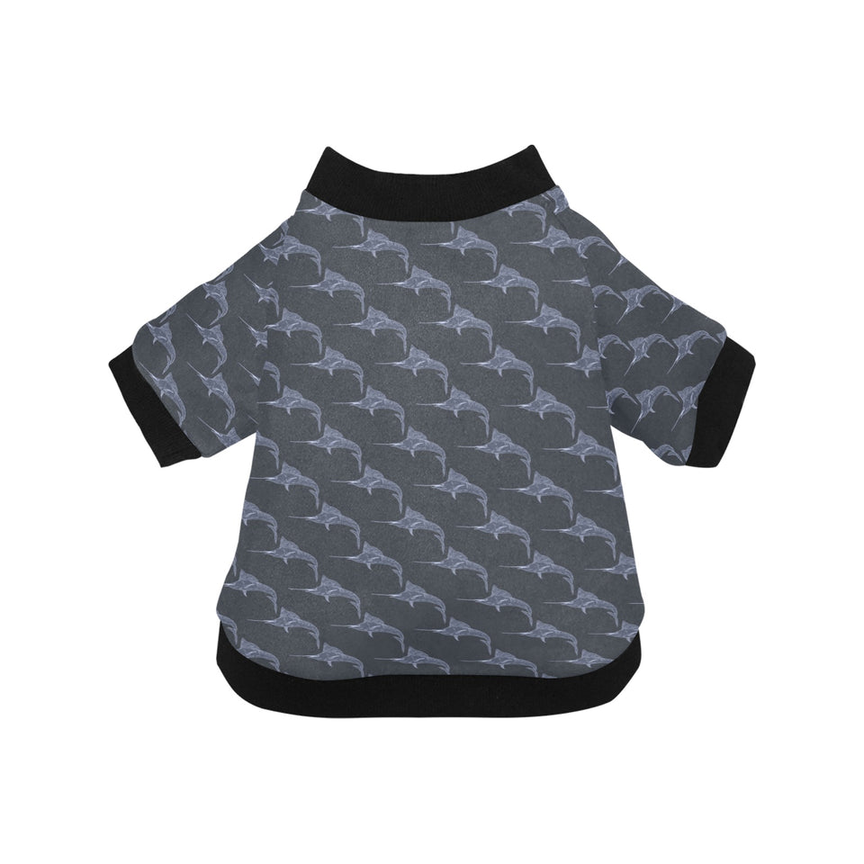 Swordfish Pattern Print Design 03 All Over Print Pet Dog Round Neck Fuzzy Shirt