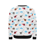 Watercolor helicopter cloud pattern Men's Crew Neck Sweatshirt