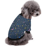 space pattern with planets, comets, constellations All Over Print Pet Dog Round Neck Fuzzy Shirt
