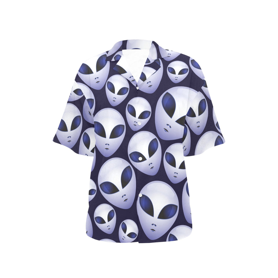 Alien Pattern Print Design 01 Women's All Over Print Hawaiian Shirt