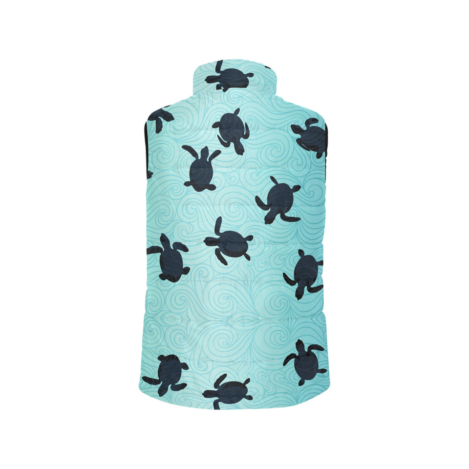 Sea turtle with blue ocean backgroud Women's Padded Vest