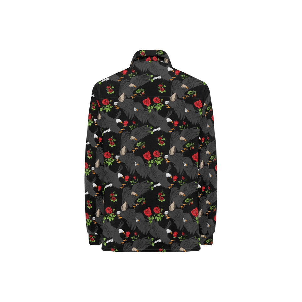 Eagle Pattern Print Design 04 Women's Long Sleeve Polo Shirt