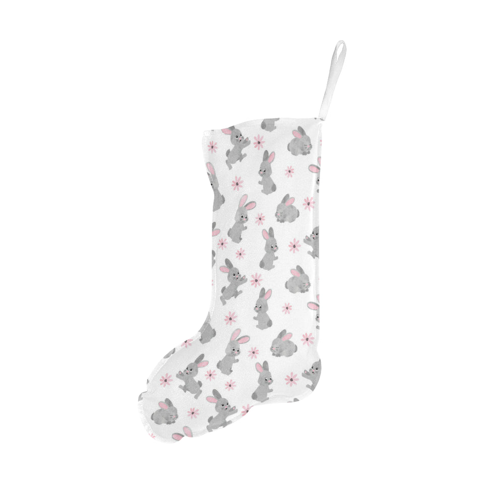 Watercolor cute rabbit pattern Christmas Stocking