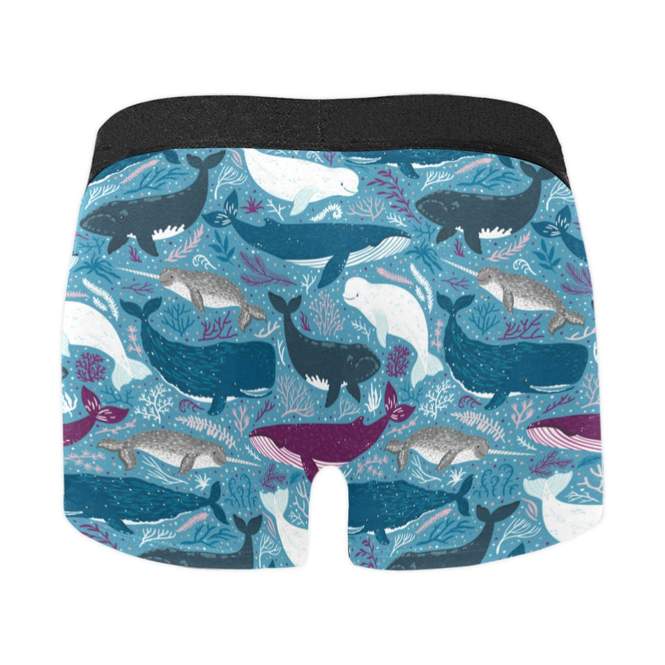Whale design pattern Men's All Over Print Boxer Briefs Men's Underwear