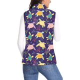 Colorful sea turtle pattern Women's Padded Vest