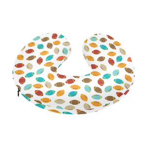 Colorful american football ball pattern U-Shaped Travel Neck Pillow