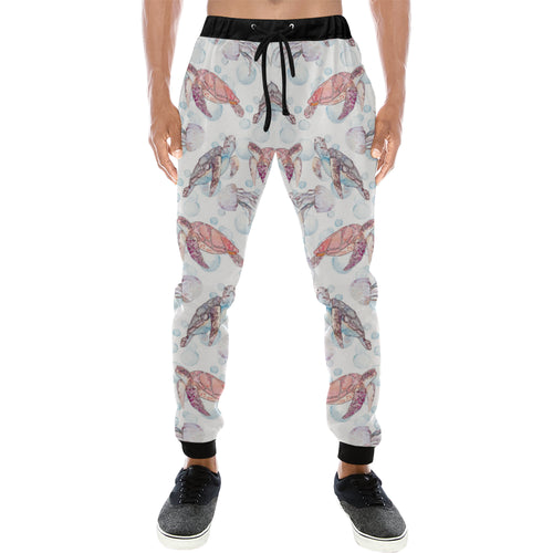 Watercolor sea turtle jellyfish pattern Unisex Casual Sweatpants