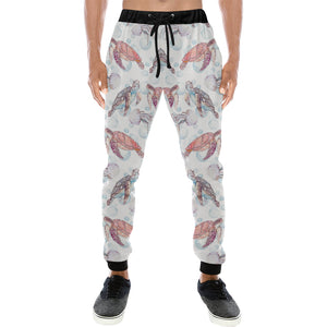 Watercolor sea turtle jellyfish pattern Unisex Casual Sweatpants