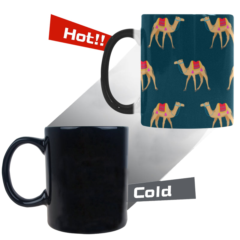 Camel pattern blue blackground Morphing Mug Heat Changing Mug
