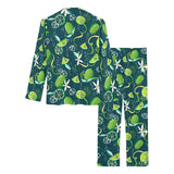 Lime ice flower pattern Women's Long Pajama Set
