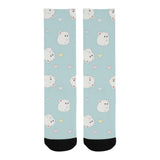 White cute hamsters heart pattern Crew Socks