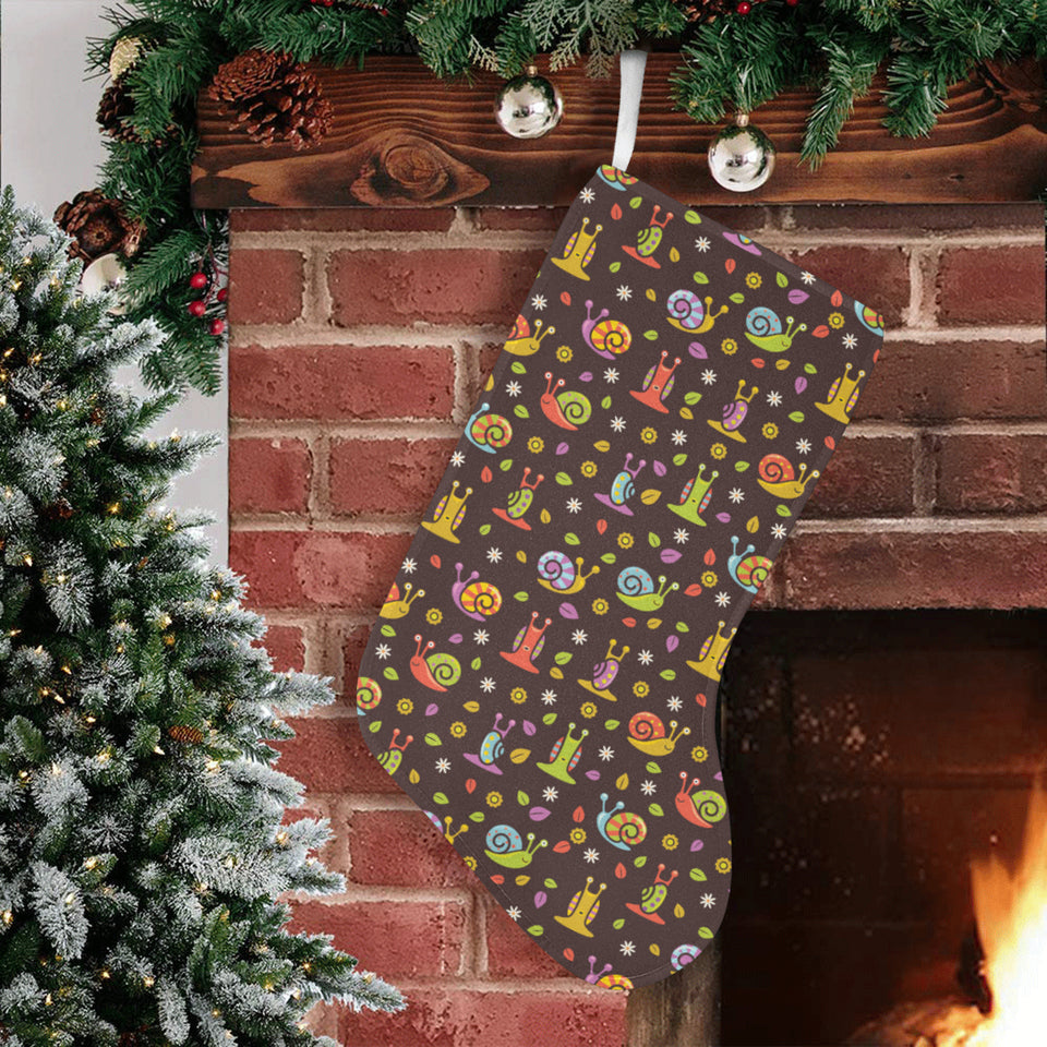 Snail Pattern Print Design 02 Christmas Stocking
