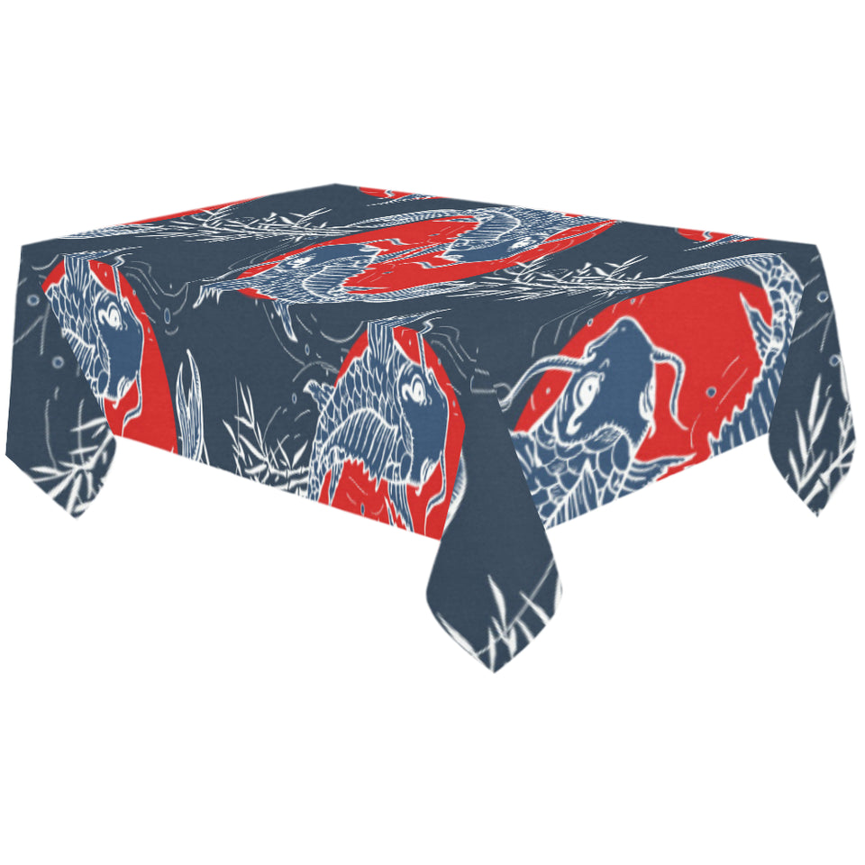 Koi Fish Carp Fishs hand drawn japanese art Tablecloth