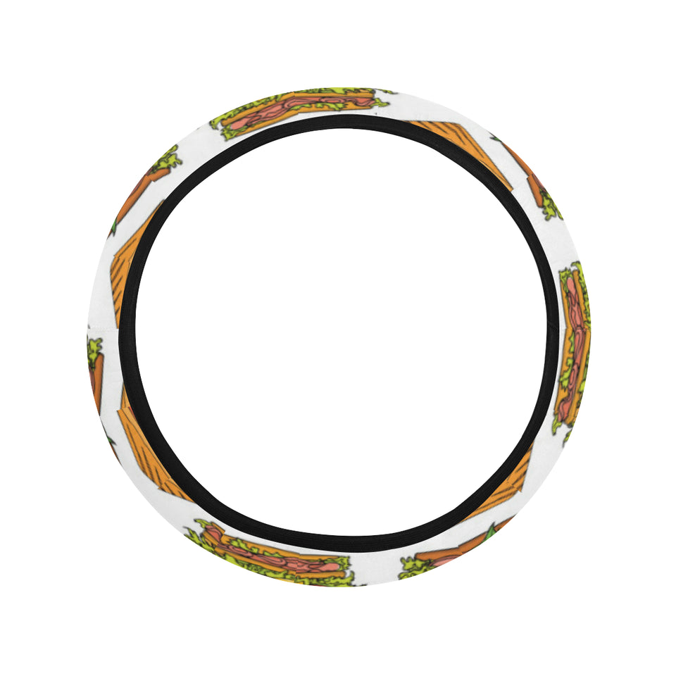 Sandwich Pattern Print Design 02 Car Steering Wheel Cover